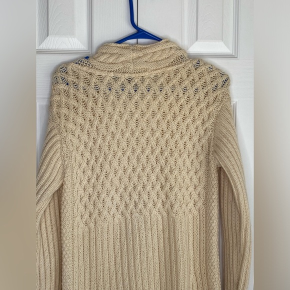Inis Crafts Merino Wool Cardigan Sweater Women's Ireland Cable Open Front Sz S - Picture 4 of 5